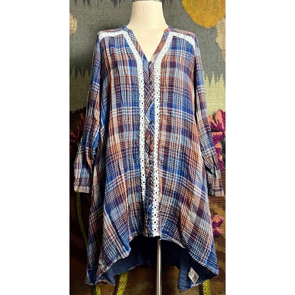 Anthropologie Holding Horses High Low Plaid Dress M